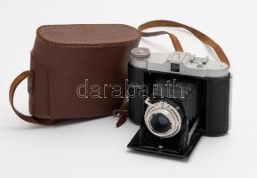 Frank solida Junior 6×6-os fényképezőgép, működőképes, szép állapotban, eredeti tokjával / Vintage GErman folding camera, in good, working condition, with original case