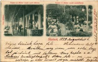 1899 Szolnok, Veszter és Müller vasúti nyári étterme és mulatókertje. Szigeti H. kiadása