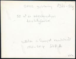 cca 1940-1950 Ganz gyártmányú 50m3-es négytengelyes tartálykocsi, fotó, hátulján felirat, 13x17 cm