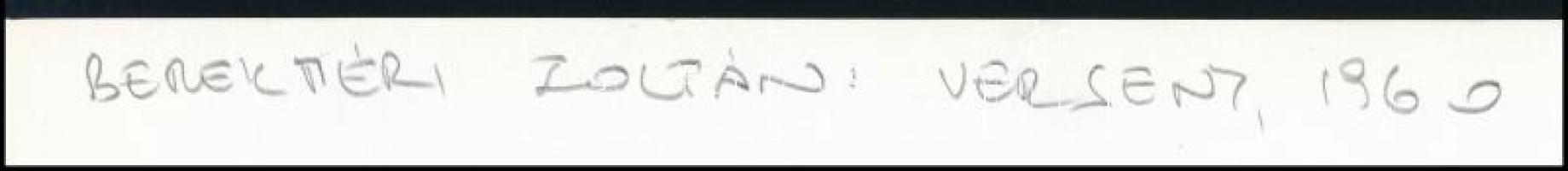 1960 Berekméri Zoltán (1923-1988): Verseny, feliratozott fotóművészeti alkotás, 40×30 cm