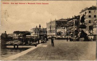 1912 Venezia, Venice; Riva degli Schiavoni e Monumento Vittorio Emanuele / street view, riverside, monument (EK)