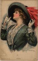 1928 Vivian. Lady art postcard. R.C. Co. 1438. s: Clarence F. Underwood  (EK)