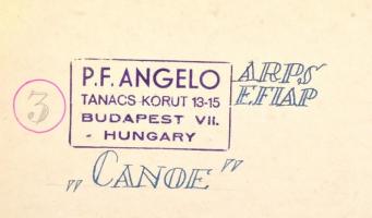 Angelo (1894-1974): Canoe, pecséttel jelzett, feliratozott fotóművészeti alkotás, sarkain törésnyomo...
