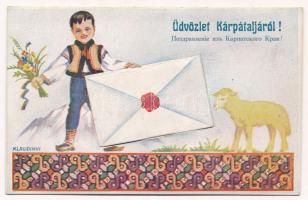 Kárpátaljai üdvözlet! Népviseletes leporello / Greeting from Transcarpathia, folklore leporellocard s: Klaudinyi