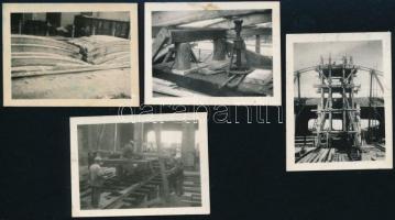 cca 1945-50 4 db fotó a Keleti pályaudvar és/vagy a földalatti felújításáról-helyreállítási munkálatairól, kissé foltos, 6x4,5 cm
