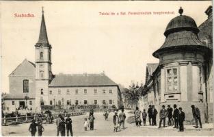 1914 Szabadka, Subotica; Teleki tér, Szt. Ferenc rendiek temploma / square, church