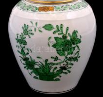 Herendi indiai kosár mintás urnaváza. Kézzel festett, jelzett, hibátlan. 15 cm