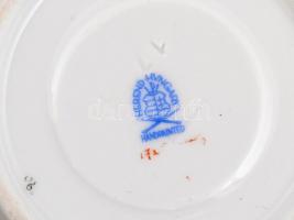 Herendi Viktória mintás mokkás csésze aljjal. Kézzel festett, jelzett, apró kopásnyomokkal