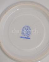 Herendi Waldstein mintás mokkás csésze aljjal. Kézzel festett, jelzett, mázrepedésekkel. d: 11 cm