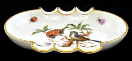 Herendi Rotschild mintás hamutál. Kézzel festett, jelzett, hibátlan. 14x11 cm