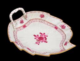 Herendi Waldstein mintás füles kínáló. Kézzel festett, jelzett, hibátlan. 24x19,5 cm