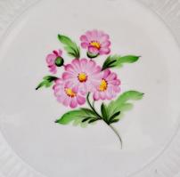 Herendi virág mintás áttört dísztányér. Kézzel festett, jelzett, hibátlan. d:22 cm