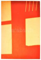 Bopp Heni (?-): Piros árnyék, jelzett fotóművészeti alkotás, 40×26,5 cm