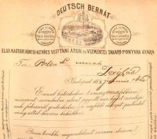 1883 Deutsch Bernát Első Magyar Kocsi-kenőcs Vegytani áruk és Vizmentes Takaró-Ponyvál Gyára, díszes...