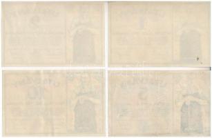 Budapest 1919. 1K + 2K + 5K + 10K "Schlick Nicholson Gép-Waggon- és Hajógyár" utalvány T:I...