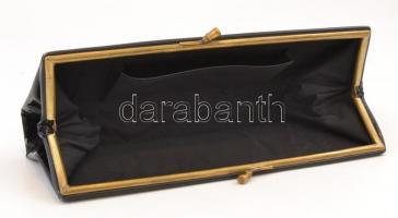 Régi fekete lakk ridikül, 10x27x4 cm