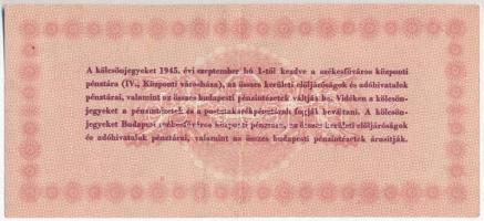 Budapest 1945. 100P "Élelmezési Kölcsönjegy" T:III