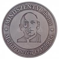 2017. Mindszenty bíboros Máriaremetén 1947. 09. 14. / Máriaremete 2017. 09. 16. ezüstpatinázott Br emlékérem dísztokban, imalappal (87mm) T:2