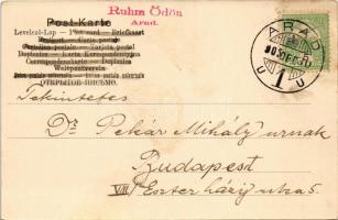 1905 Boldog Újévet / New Year greeting card, ladies with pig