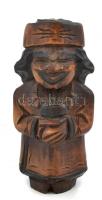 Kaddhafi líbiai vezető keményfa faragott fa szobor. 18,5 cm