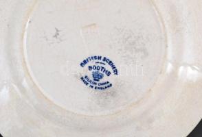 Angol kistányér, falusi táj ábrázolással, levonóképes, hátoldalon javítással, d: 16 cm