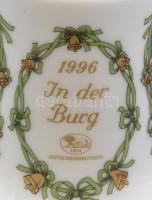 1996 Hutschenreuther karácsonyi porcelán csengő, matricás, jelzett, hibátlan, saját dobozában, m: 7,...