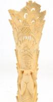 Isten / totemoszlop faragott csont szobrocska 21 cm