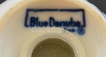 Blue Danube kék hagymamintás porcelán só- és borsszóró, levonóképes, jelzett, hibátlan, m: 12,5 cm