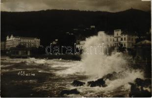 1910 Abbazia, Opatija; seashore, beach, hotel, waves. photo