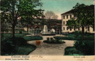 1907 Zilah, Zalau; Szikszai park. Molnár Lajos kiadása / spa park