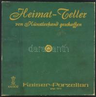 Kaiser Porzellan, Heimat-Teller 4 db gyűjtői porcelán tányér, díszdobozban. Matricás, jelzett, hibát...