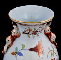 Nagy méretű Herendi porcelán padlóváza koi halas füllel, kézzel festett, jelzett, minimális kopással...