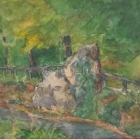 Tull jelzéssel: Táj. Akvarell, papír, üvegezett, sérült keretben. 29x24 cm