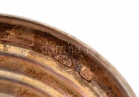 Ezüst (Ag.) talpú ólomkristály pohár, 6 db, színes, jelzett, hibátlan, m: 6 cm