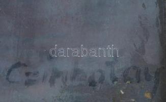 Czinkotay Frigyes (1932-2018): Tulipános csendélet. Olaj, farost, jelzett, hátoldalán a művész névje...