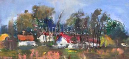 Séday Éva (1929-2011): Tanya. Olaj, farost, jelzett és datált (Séday Éva 93), fa keretben, 19×34 cm