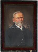 Kakusz Dalma (1914-1991): Korányi Frigyes portréja. Olaj, vászon, jelzett, sérült. Sérült, üvegezett...