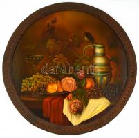 Kránitz Margit (1928-2000): Csendélet. Olaj, farost, jelzett, fa keretben, d: 58 cm