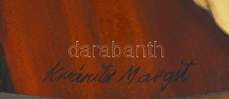 Kránitz Margit (1928-2000): Csendélet. Olaj, farost, jelzett, fa keretben, d: 58 cm