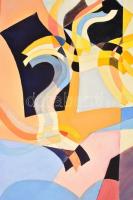 Misch Ádám (1935-1995): Szalagos kép (1975 körül). Akvarell, papír, jelzett az elején (paszpartu ált...