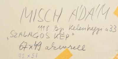 Misch Ádám (1935-1995): Szalagos kép (1975 körül). Akvarell, papír, jelzett az elején (paszpartu ált...