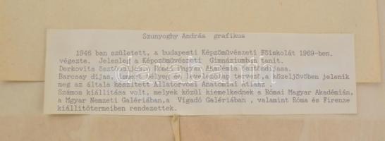 Szunyoghy András (1946- ): Széchenyi István portréja. Ceruza, papír, jelzett és datált (Szunyoghy An...