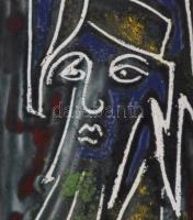 Kesztyűs Ferenc (1932-): Lélektükröződés, 1997. Tűzzománc,  jelzett, hátoldalán a művész bélyegzőjév...