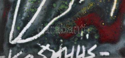 Kesztyűs Ferenc (1932-): Lélektükröződés, 1997. Tűzzománc,  jelzett, hátoldalán a művész bélyegzőjév...