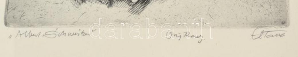 Eberhard Tacke (1903-1989): Albert Schweitzer. Rézkarc, papír. Üvegezett fa keretben, 23,5×17,5 cm