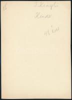 cca 1932 Kinszki Imre (1901-1945) budapesti fotóművész hagyatékából, aláírt vintage fotó (Kálmán Kat...