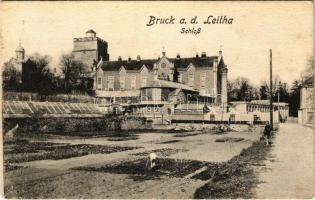 1928 Lajtabruck, Bruck an der Leitha; Schloss Prugg / Prugg kastély, kert / castle, garden (EK)