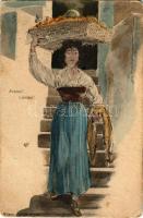Aranci! Limoni! / Italian folklore, orange and lemon seller woman, street vendor. D.T.C.L. Ser. A. J. No. 8. (worn corners)