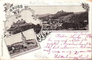 Kőhalom chapel, castle, town view