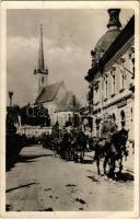 1940 Dés, Dej; bevonulás / entry of the Hungarian troops + "1940 Dés visszatért" So. Stpl